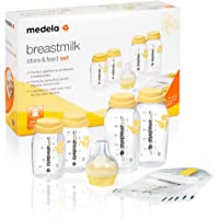 Medela Store and Feed Set - Set de alimentación sin BPA con biberones de 150 y 250ml- con tetina Calma para extraer y…